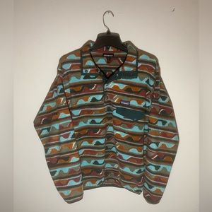 Patagonia Mens Medium Lightweight Synchilla Snap-T Fleece Pullover Multi-color